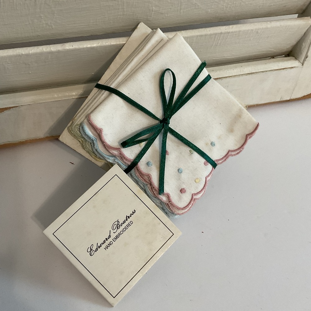 Edward Boutross Handkerchief Set Vintage